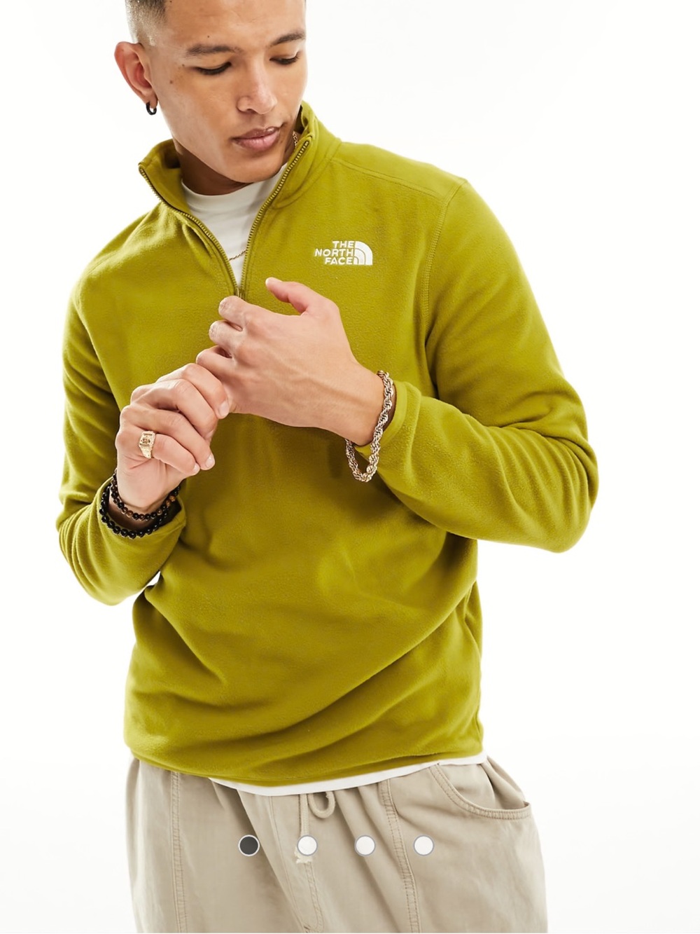 The North Face Men’s Olive Zip-Up Fleece Pullover XL NWOT